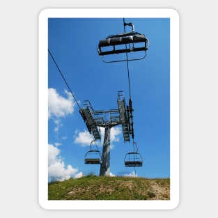 Ski Lift on Monte Zoncolan in Summer Sticker